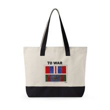 Canvas Tote — 'Art Goes to War' Graphic Zippered Tote Bag — product photograph