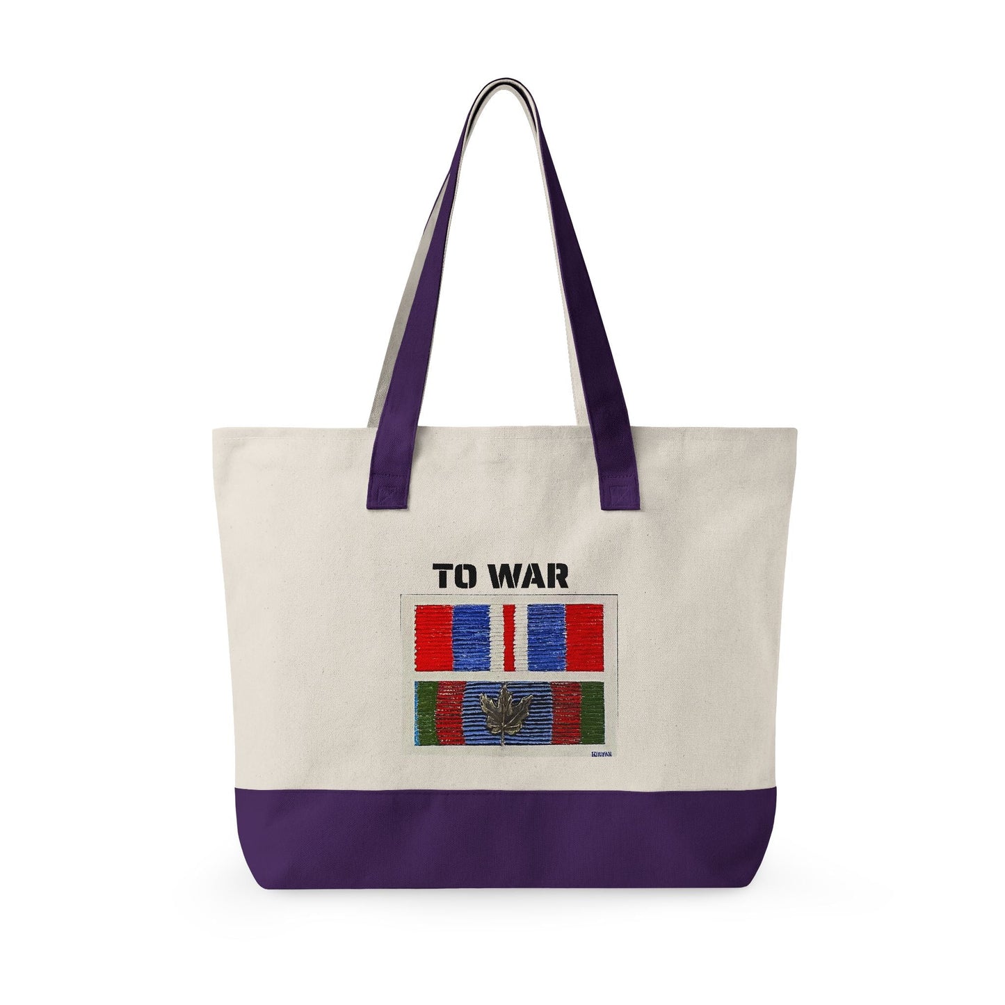 Canvas Tote — 'Art Goes to War' Graphic Zippered Tote Bag - Art goes to War