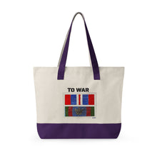Canvas Tote — 'Art Goes to War' Graphic Zippered Tote Bag — product photograph