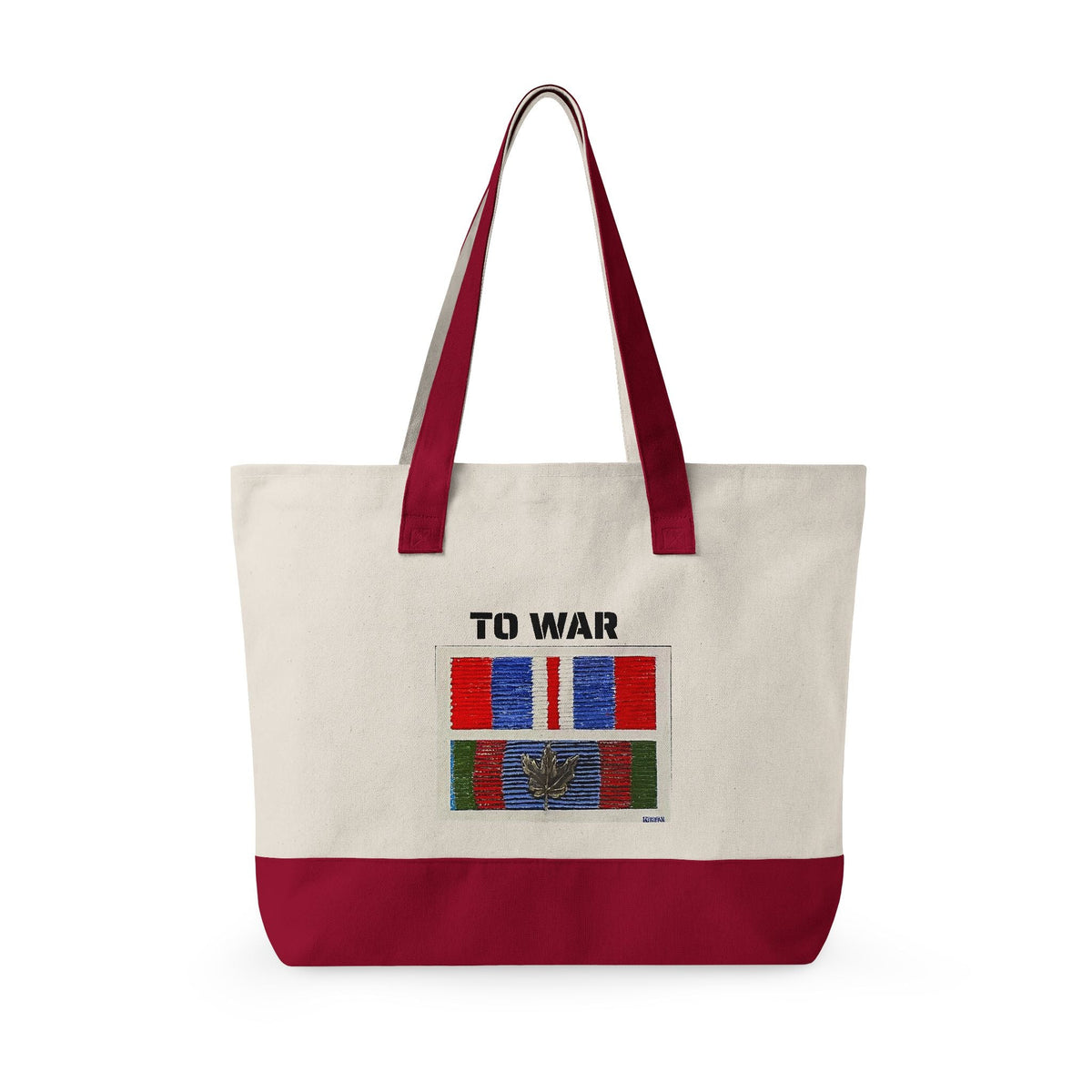 Canvas Tote — 'Art Goes to War' Graphic Zippered Tote Bag - Art goes to War