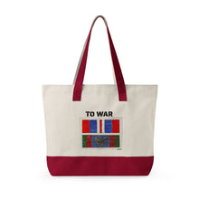 Canvas Tote — 'Art Goes to War' Graphic Zippered Tote Bag — product photograph