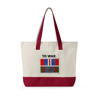Canvas Tote — 'Art Goes to War' Graphic Zippered Tote Bag - Art goes to War