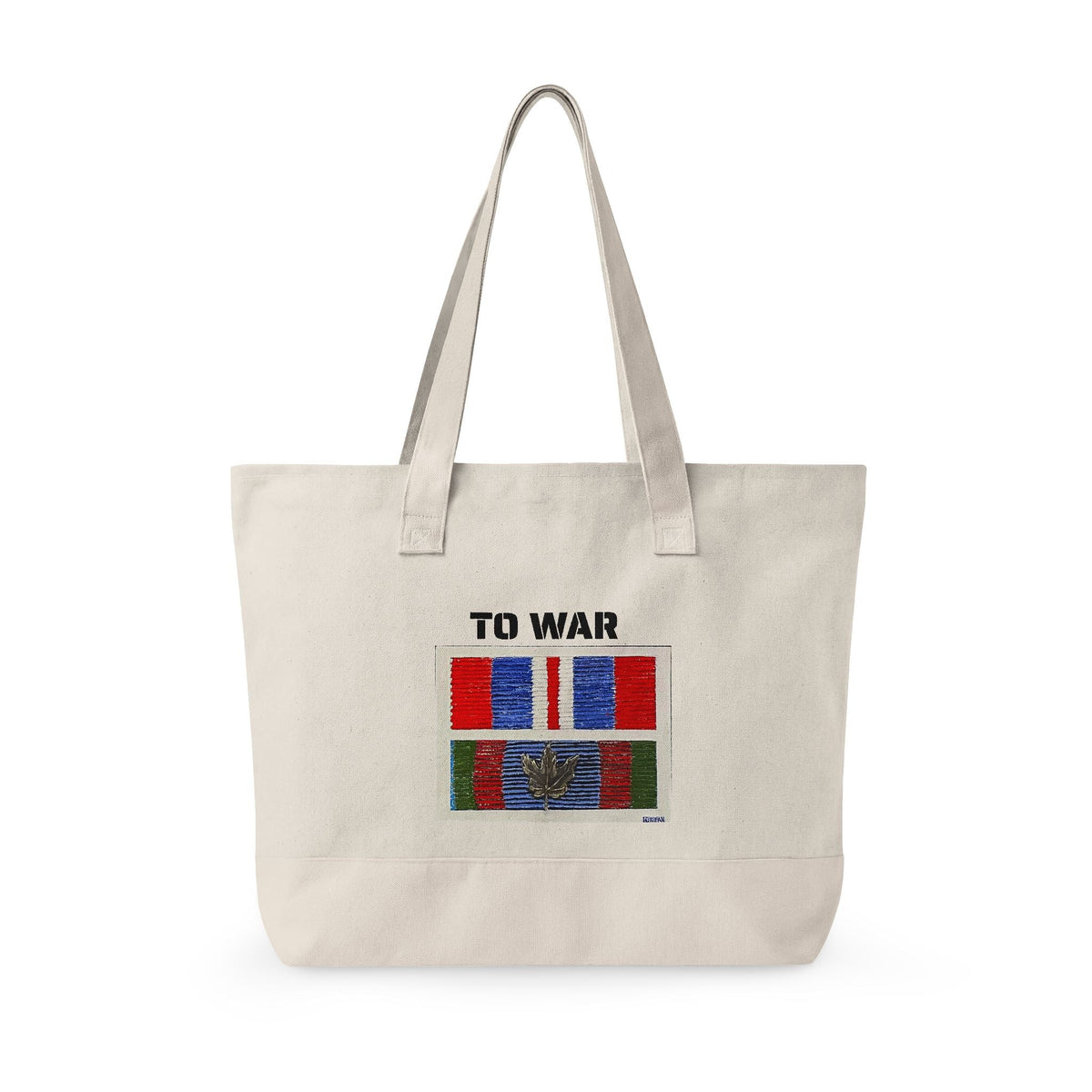Canvas Tote — 'Art Goes to War' Graphic Zippered Tote Bag - Art goes to War