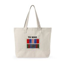 Canvas Tote — 'Art Goes to War' Graphic Zippered Tote Bag — product photograph