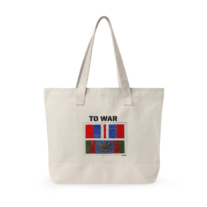 Canvas Tote — 'Art Goes to War' Graphic Zippered Tote Bag - Art goes to War