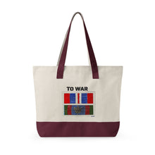 Canvas Tote — 'Art Goes to War' Graphic Zippered Tote Bag — product photograph