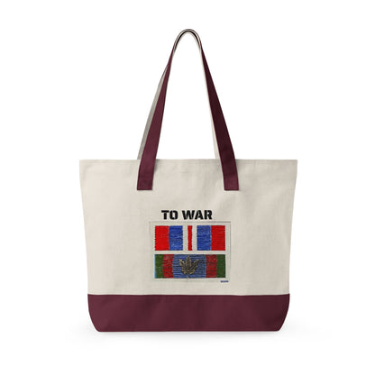 Canvas Tote — 'Art Goes to War' Graphic Zippered Tote Bag - Art goes to War