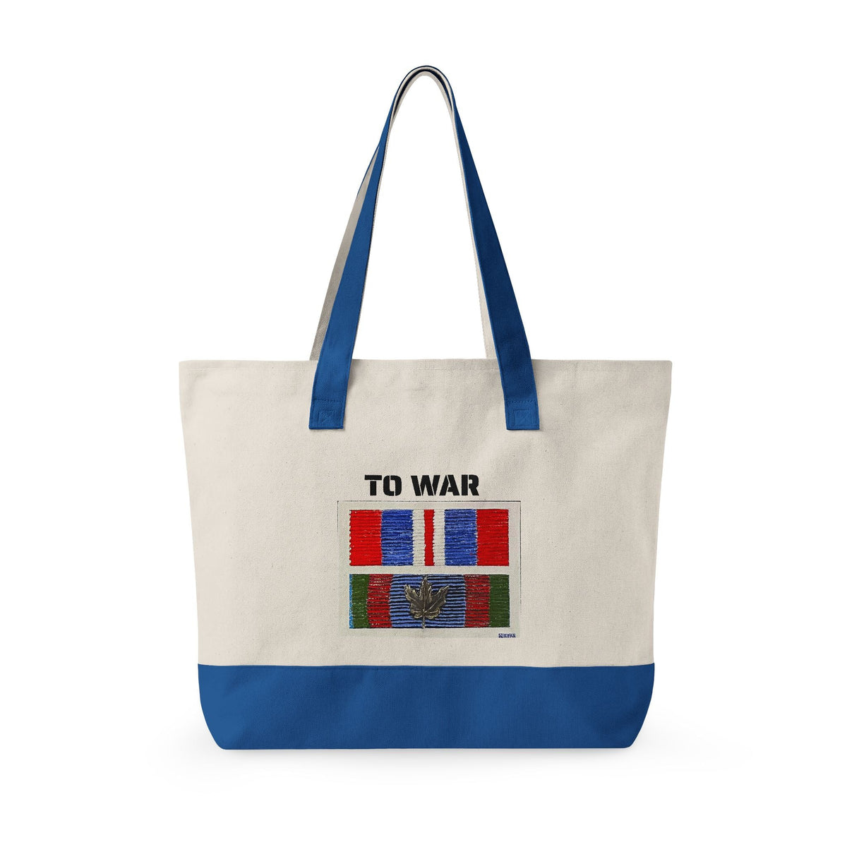 Canvas Tote — 'Art Goes to War' Graphic Zippered Tote Bag - Art goes to War