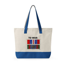 Canvas Tote — 'Art Goes to War' Graphic Zippered Tote Bag — product photograph