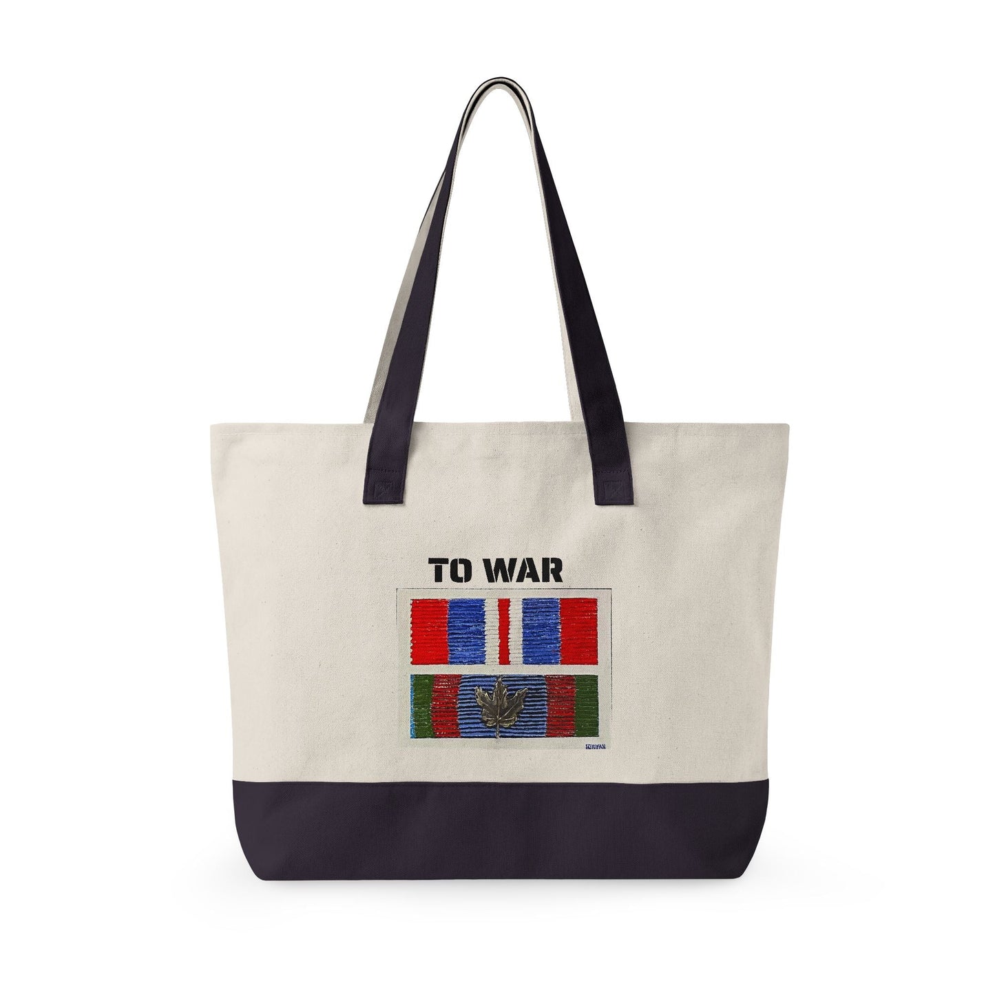 Canvas Tote — 'Art Goes to War' Graphic Zippered Tote Bag - Art goes to War
