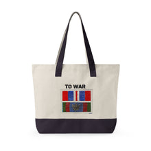 Canvas Tote — 'Art Goes to War' Graphic Zippered Tote Bag — product photograph