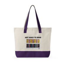 Canvas Tote — "Art Goes to War" Graphic Zippered Tote Bag — product photograph