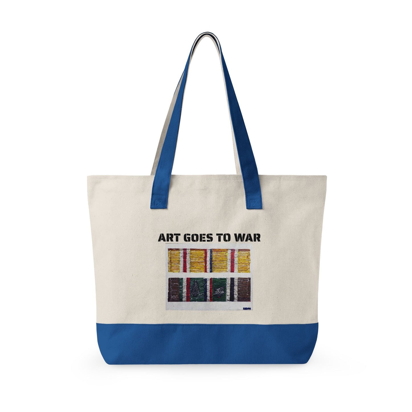 Canvas Tote — "Art Goes to War" Graphic Zippered Tote Bag - Art goes to War