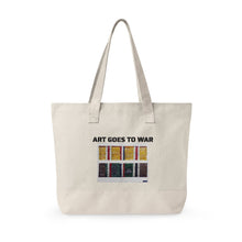 Canvas Tote — "Art Goes to War" Graphic Zippered Tote Bag — product photograph