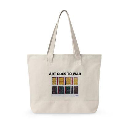 Canvas Tote — "Art Goes to War" Graphic Zippered Tote Bag - Art goes to War