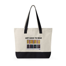 Canvas Tote — "Art Goes to War" Graphic Zippered Tote Bag — product photograph