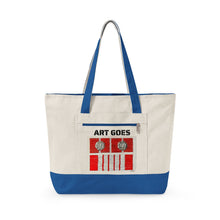 Canvas Tote — 'Art Goes to War' Graphic Zippered Tote Bag — product photograph