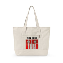 Canvas Tote — 'Art Goes to War' Graphic Zippered Tote Bag — product photograph