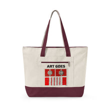 Canvas Tote — 'Art Goes to War' Graphic Zippered Tote Bag — product photograph