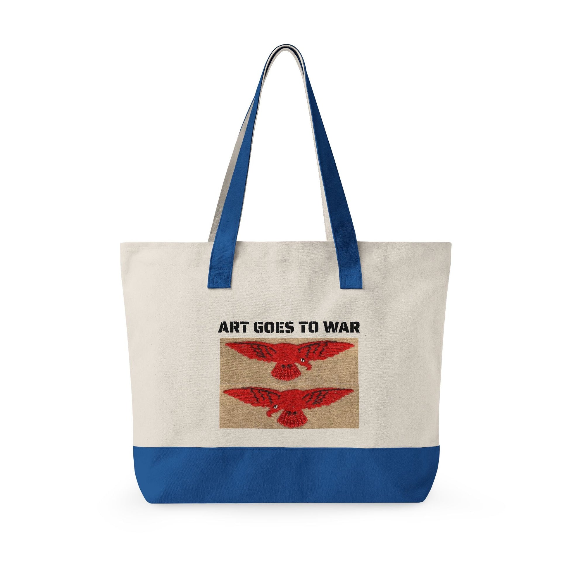 Canvas Tote Bag — "Art Goes to War" Graphic Zippered Tote - Art goes to War