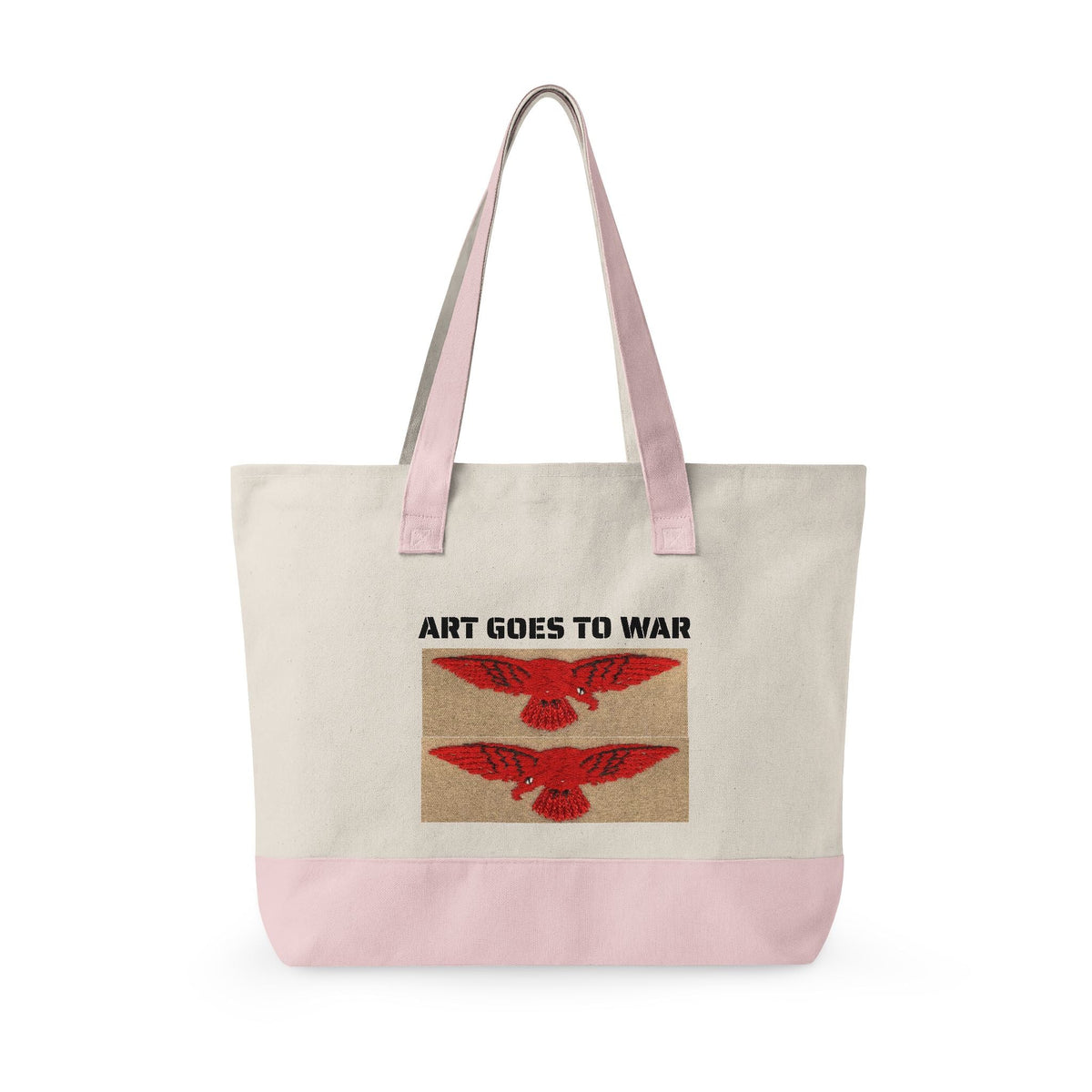 Canvas Tote Bag — "Art Goes to War" Graphic Zippered Tote - Art goes to War