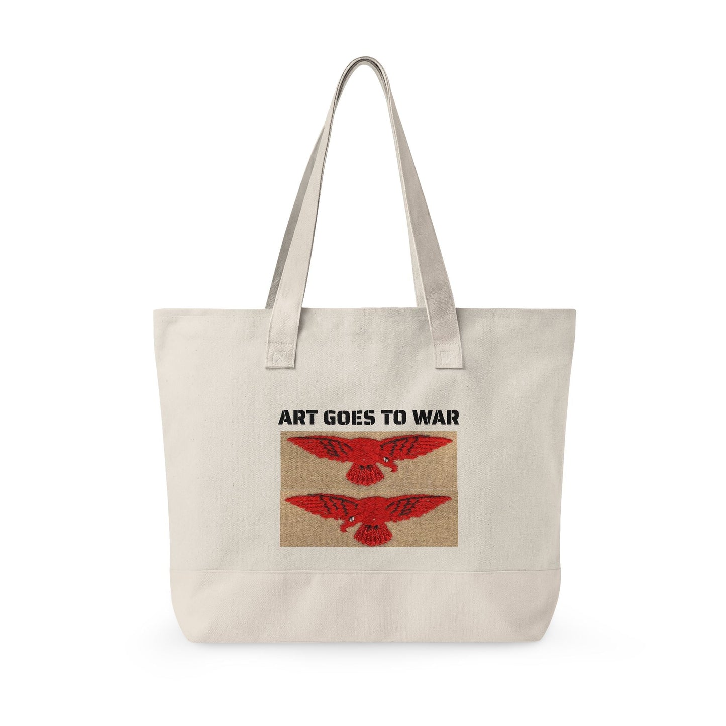 Canvas Tote Bag — "Art Goes to War" Graphic Zippered Tote - Art goes to War