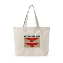 Canvas Tote Bag — "Art Goes to War" Graphic Zippered Tote — product photograph