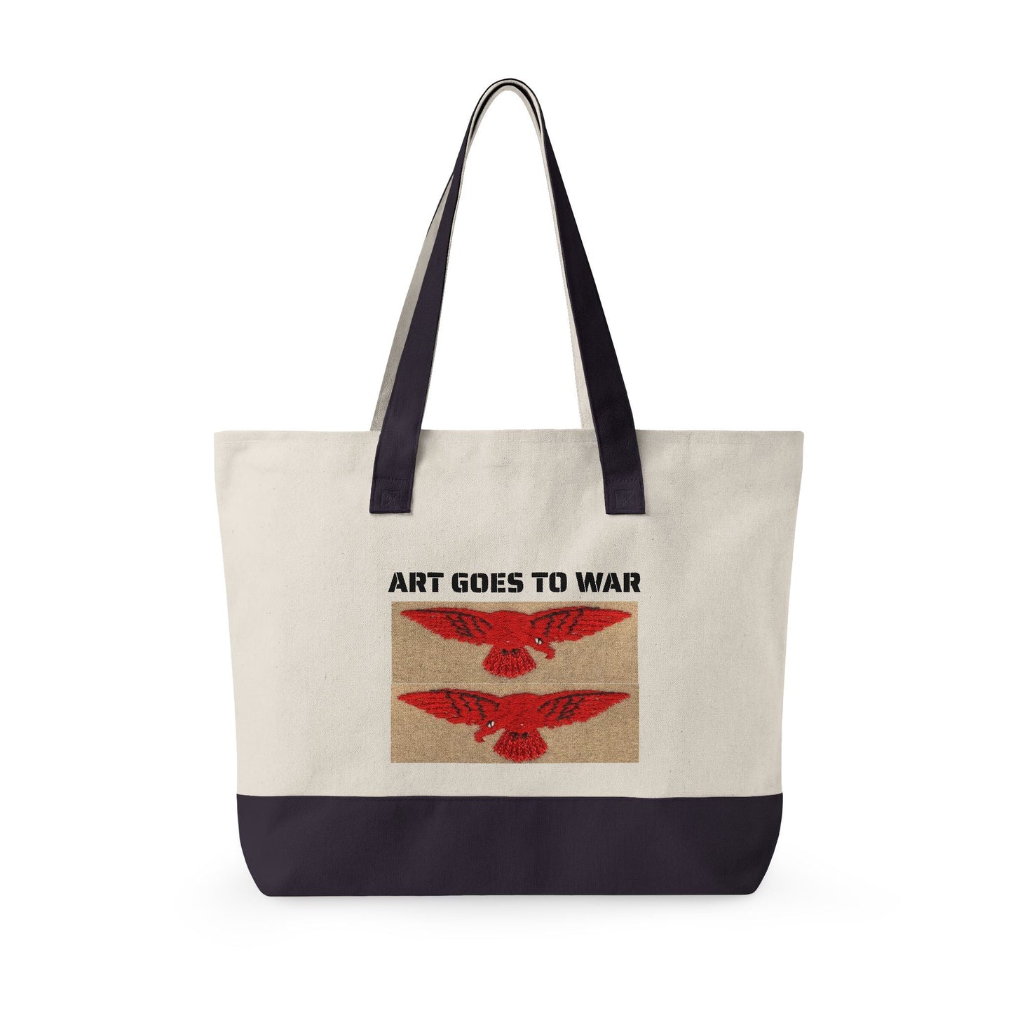 Canvas Tote Bag — "Art Goes to War" Graphic Zippered Tote - Art goes to War