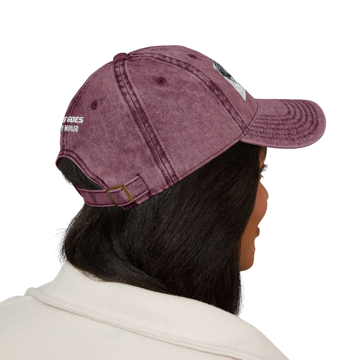 Artwork featuring Cap. Vintage Embroidered Eagle — Distressed Grey Baseball Hat with Blue Royal Air Force "Flying Albatross"