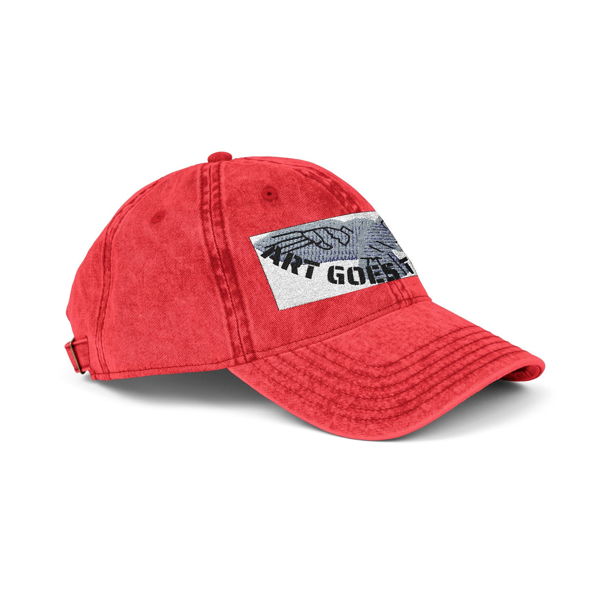 Artwork featuring Cap. Vintage Embroidered Eagle — Distressed Grey Baseball Hat with Blue Royal Air Force "Flying Albatross"