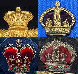 Composite image showing Crowns, King's and Queen's. Victorian to Queen Elizabeth