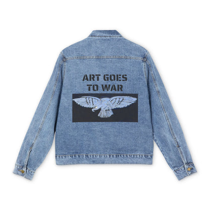 Denim Jacket — 'Art Goes to War' Graphic Back Patch, Vintage-Inspired Streetwear - Art goes to War