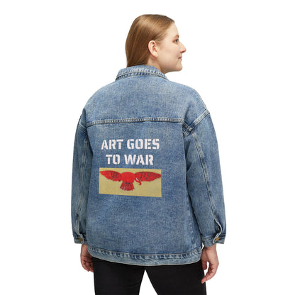 Denim Jacket - "ART GOES TO WAR" Graphic Back Patch - Art goes to War