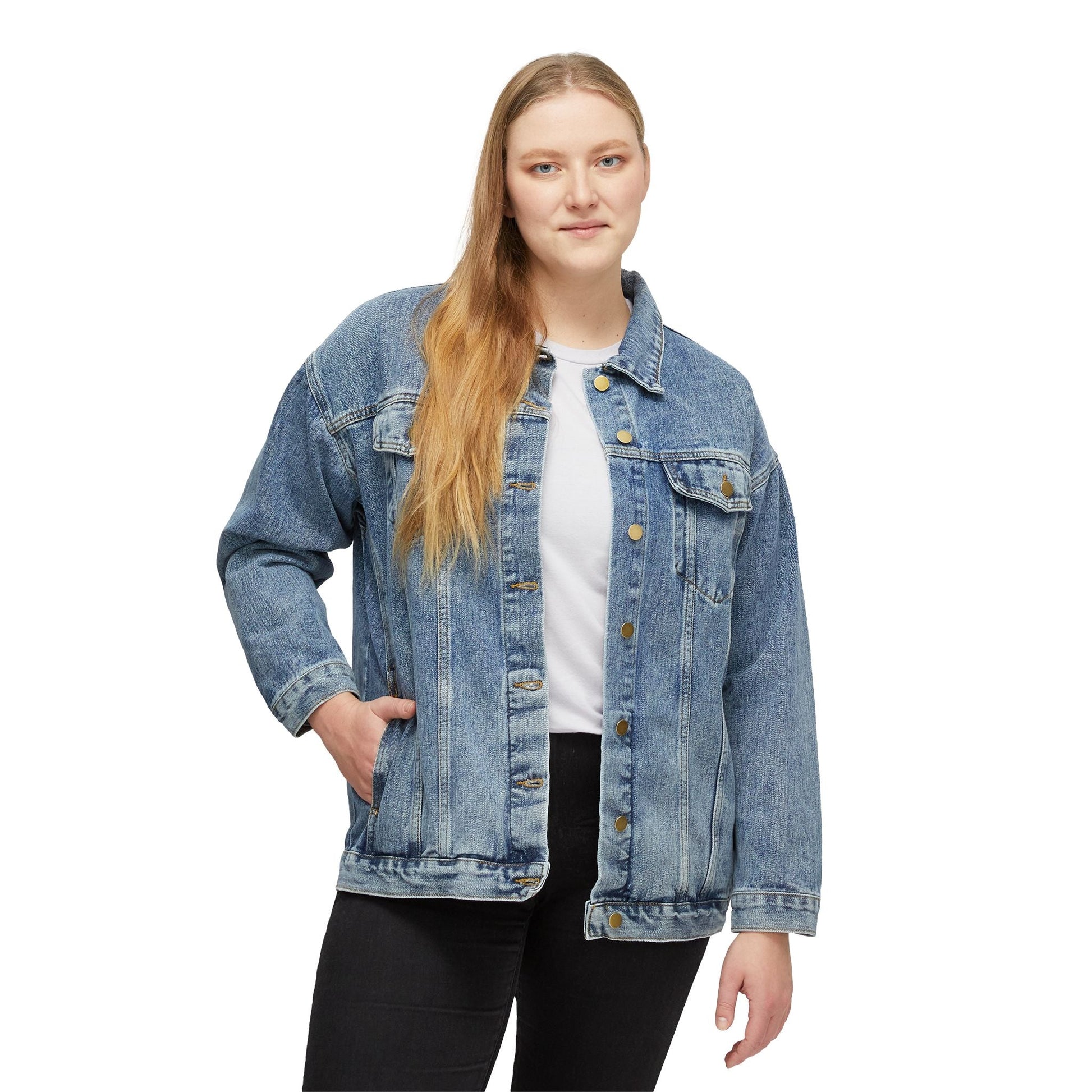 Denim Jacket - "ART GOES TO WAR" Graphic Back Patch - Art goes to War