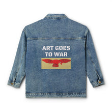 Back view of Denim Jacket - "ART GOES TO WAR" Graphic Back Patch