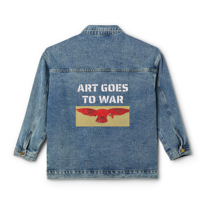 Denim Jacket - "ART GOES TO WAR" Graphic Back Patch - Art goes to War