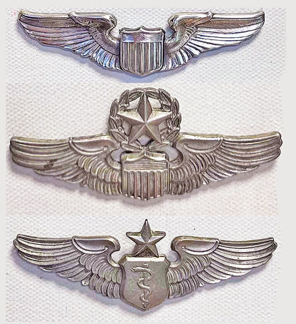 Display Board. WW2 US Army Air Force Wings Senior Flight Surgeon. Photograph - Art goes to War