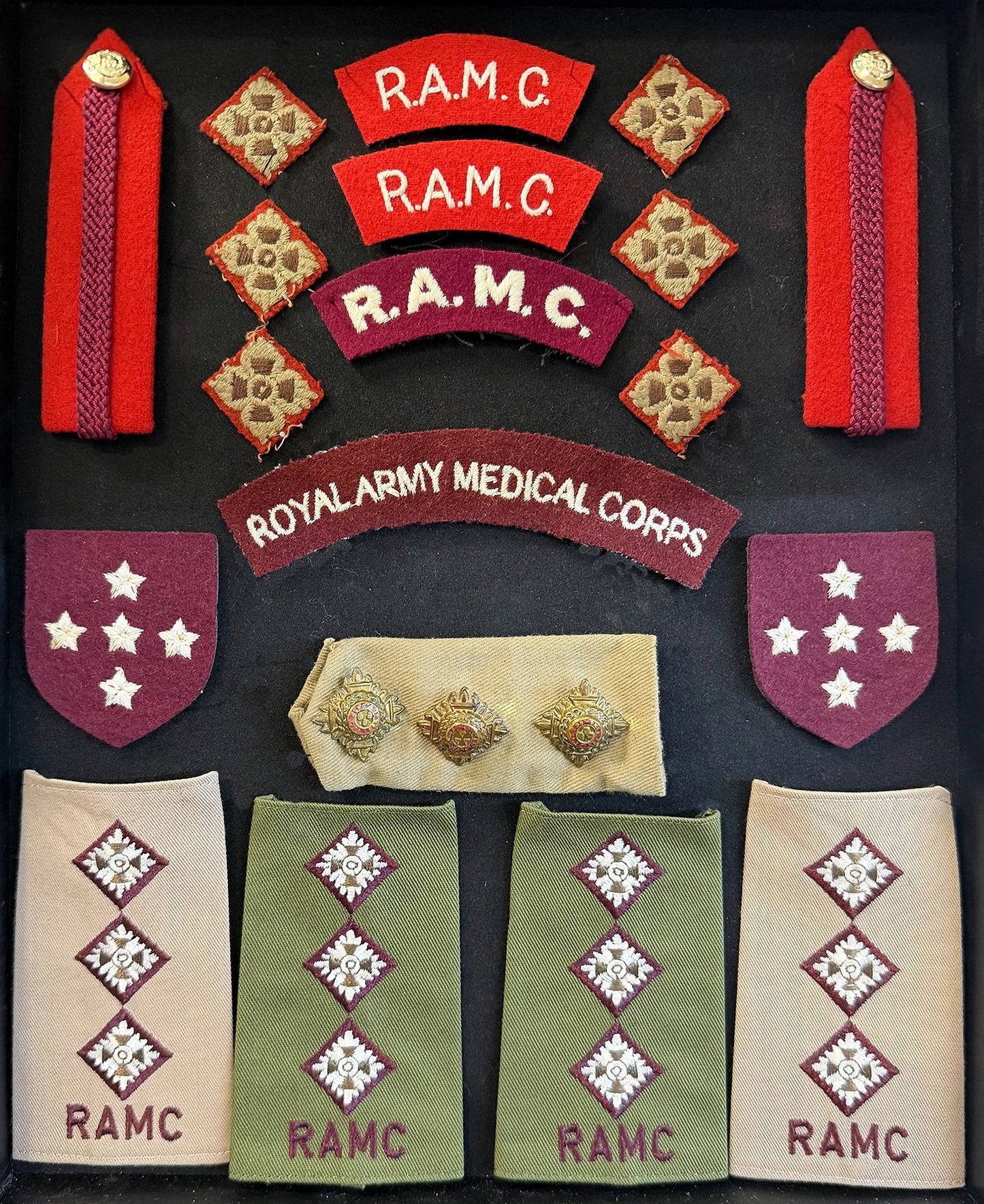 Display Boards of Military Insignia, Regimental & Service Cap Badges, Ranks, Shoulder Sleeve Insignia - Art goes to War