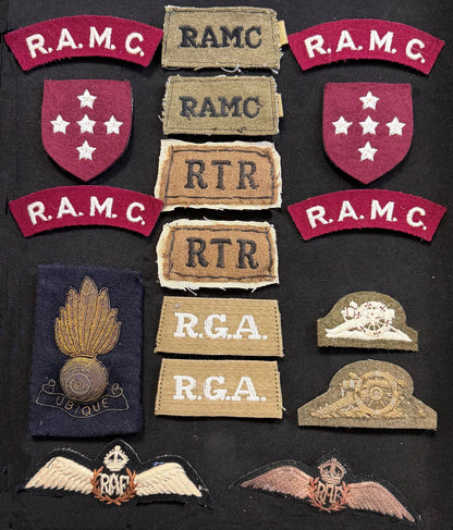 Display Boards of Military Insignia, Regimental & Service Cap Badges, Ranks, Shoulder Sleeve Insignia - Art goes to War