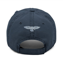 Distressed Embroidered Dad Hat — 'Art Goes to War' Red Eagle — product photograph