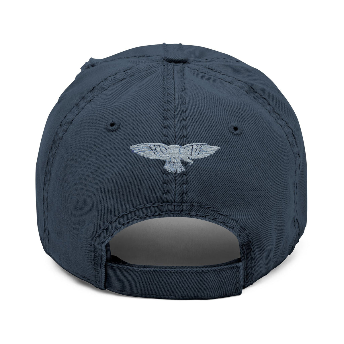 Distressed Embroidered Dad Hat — 'Art Goes to War' Red Eagle — product photograph