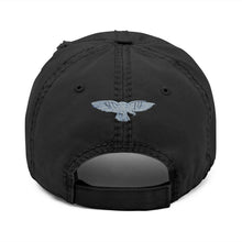 Distressed Embroidered Dad Hat — 'Art Goes to War' Red Eagle — product photograph