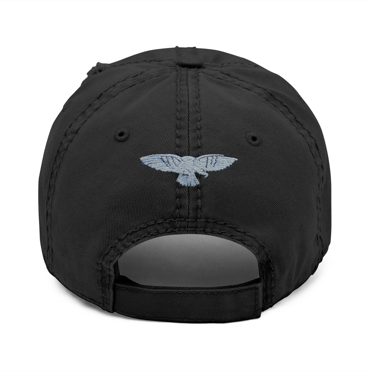 Distressed Embroidered Dad Hat — 'Art Goes to War' Red Eagle — product photograph