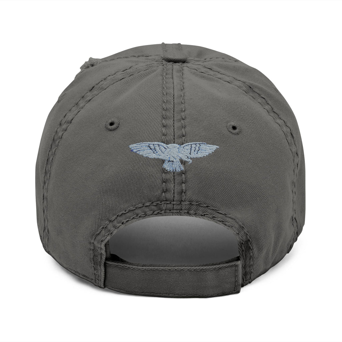 Distressed Embroidered Dad Hat — 'Art Goes to War' Red Eagle — product photograph
