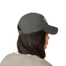 Distressed Embroidered Dad Hat — 'Art Goes to War' Vintage Eagle Cap — product photograph
