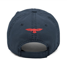 Distressed Embroidered Dad Hat — 'Art Goes to War' Vintage Eagle Cap — product photograph