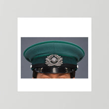 East German Volkpolizei (People's Police), Visor Cap, January 1989 — photograph presentation mockup