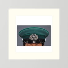 East German Volkpolizei (People's Police), Visor Cap, January 1989 — photograph presentation mockup
