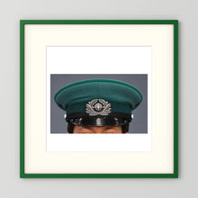 East German Volkpolizei (People's Police), Visor Cap, January 1989 — photograph presentation mockup