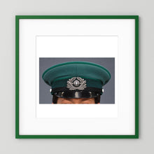 East German Volkpolizei (People's Police), Visor Cap, January 1989 — photograph presentation mockup